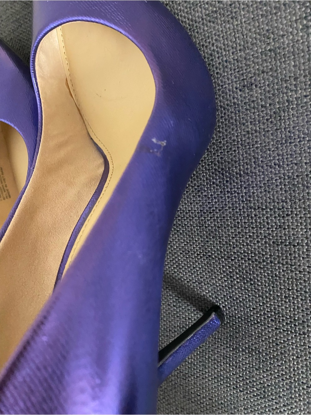 Katy Perry Metallic Closed Toe Purple Heels Size 7.5M Used - Picture 5 of 8